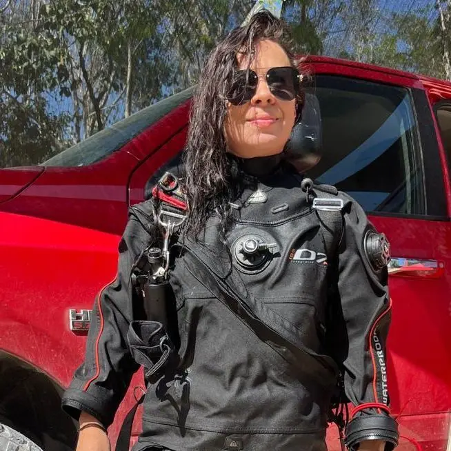 Verónica Ortiz in diving equipment